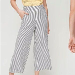 Aritzia Wilfred Faun Striped Wide Leg Crop Pant Size XXS
